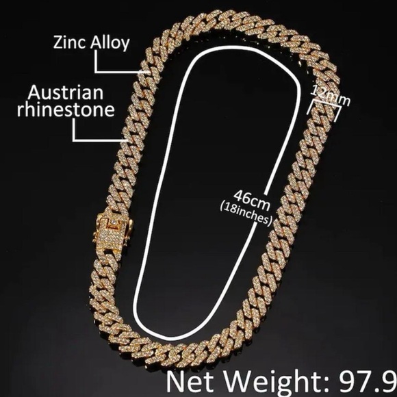 Cuban chain necklace 20 inch - Picture 2 of 3